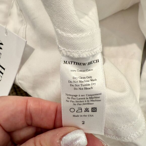 Matthew Bruch White Collared Button Down Vest NWT - Size 2 - Picture 3 of 8